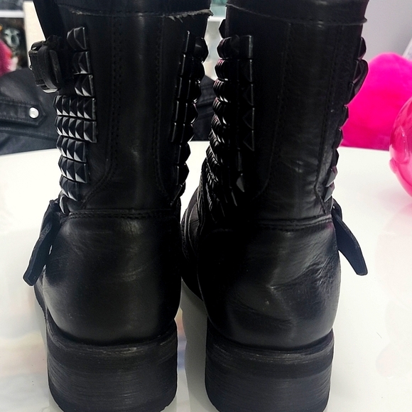 Ash Studded Black Ankle Boots - Picture 5 of 15
